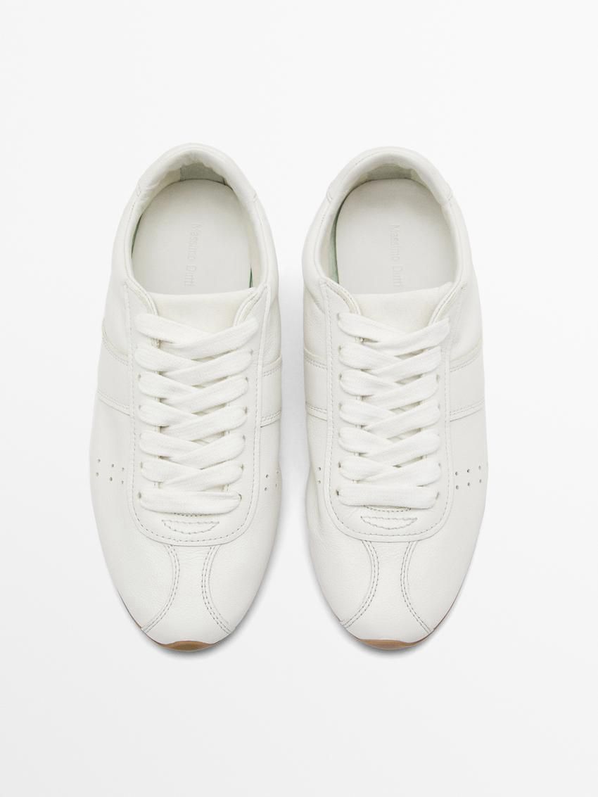 Massimo Dutti Soft With Flap Detail Women Sneakers White | US-PC0978123