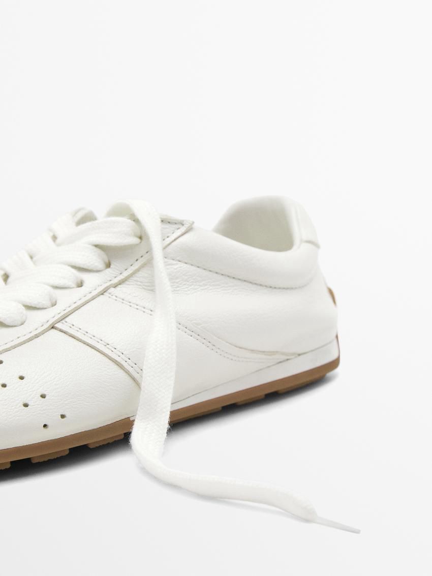 Massimo Dutti Soft With Flap Detail Women Sneakers White | US-PC0978123