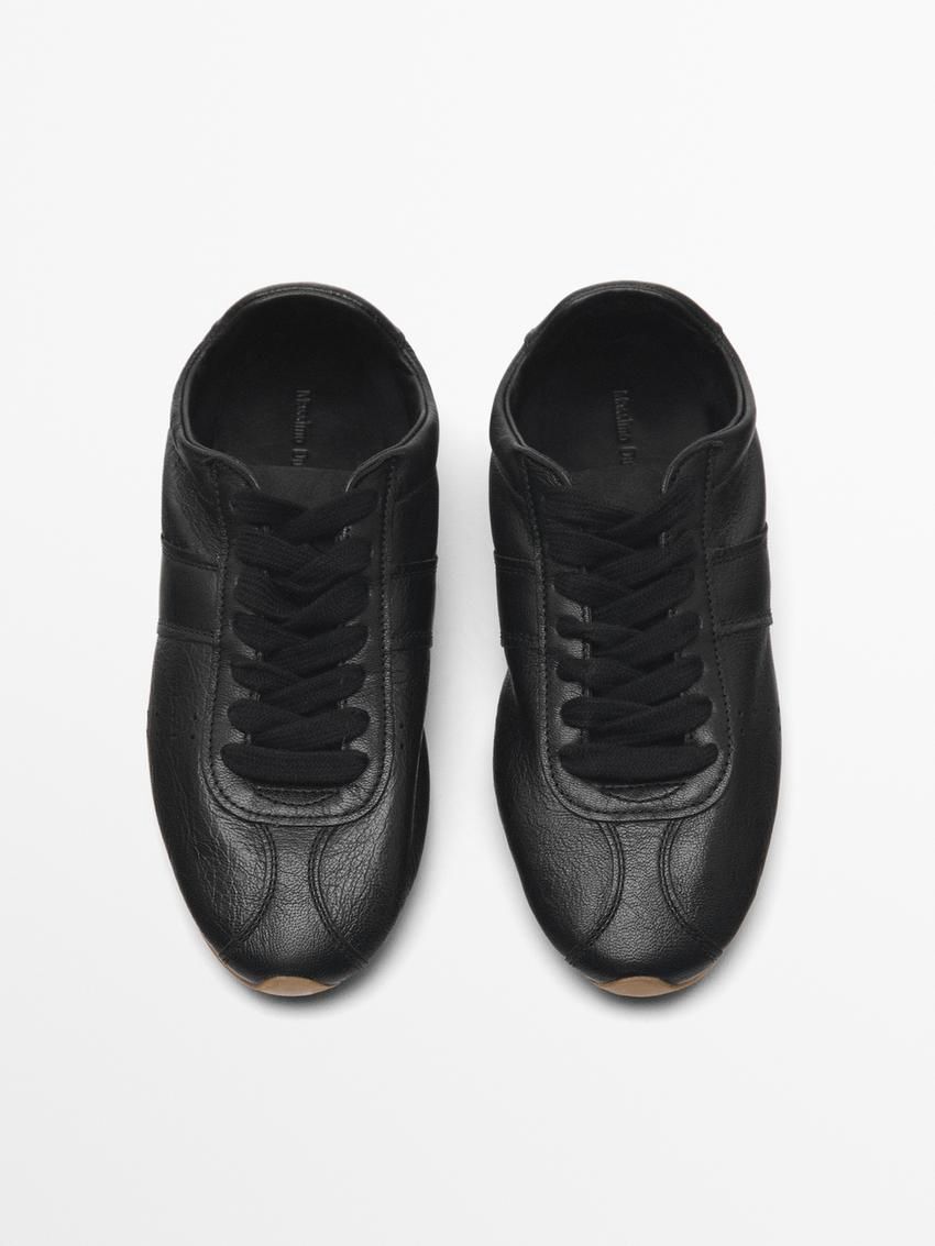 Massimo Dutti Soft With Flap Detail Women Sneakers Black | US-WK6827493