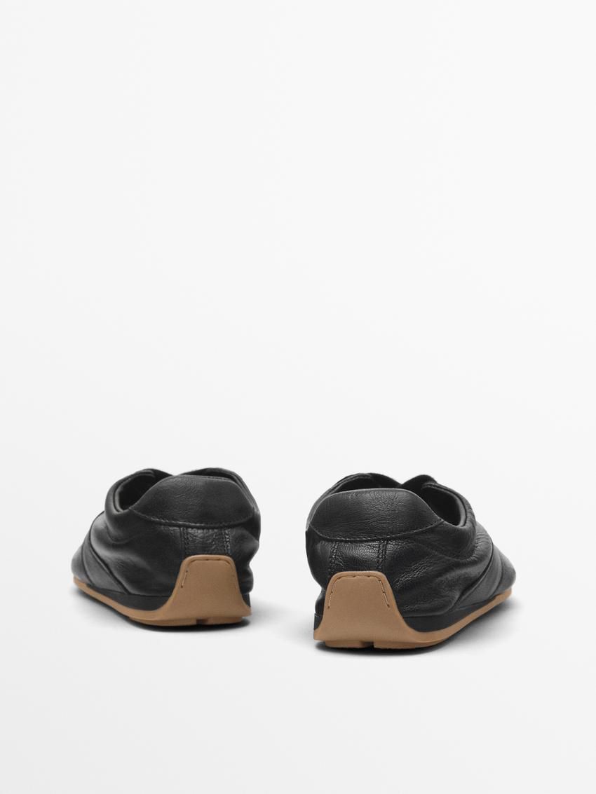 Massimo Dutti Soft With Flap Detail Women Sneakers Black | US-WK6827493
