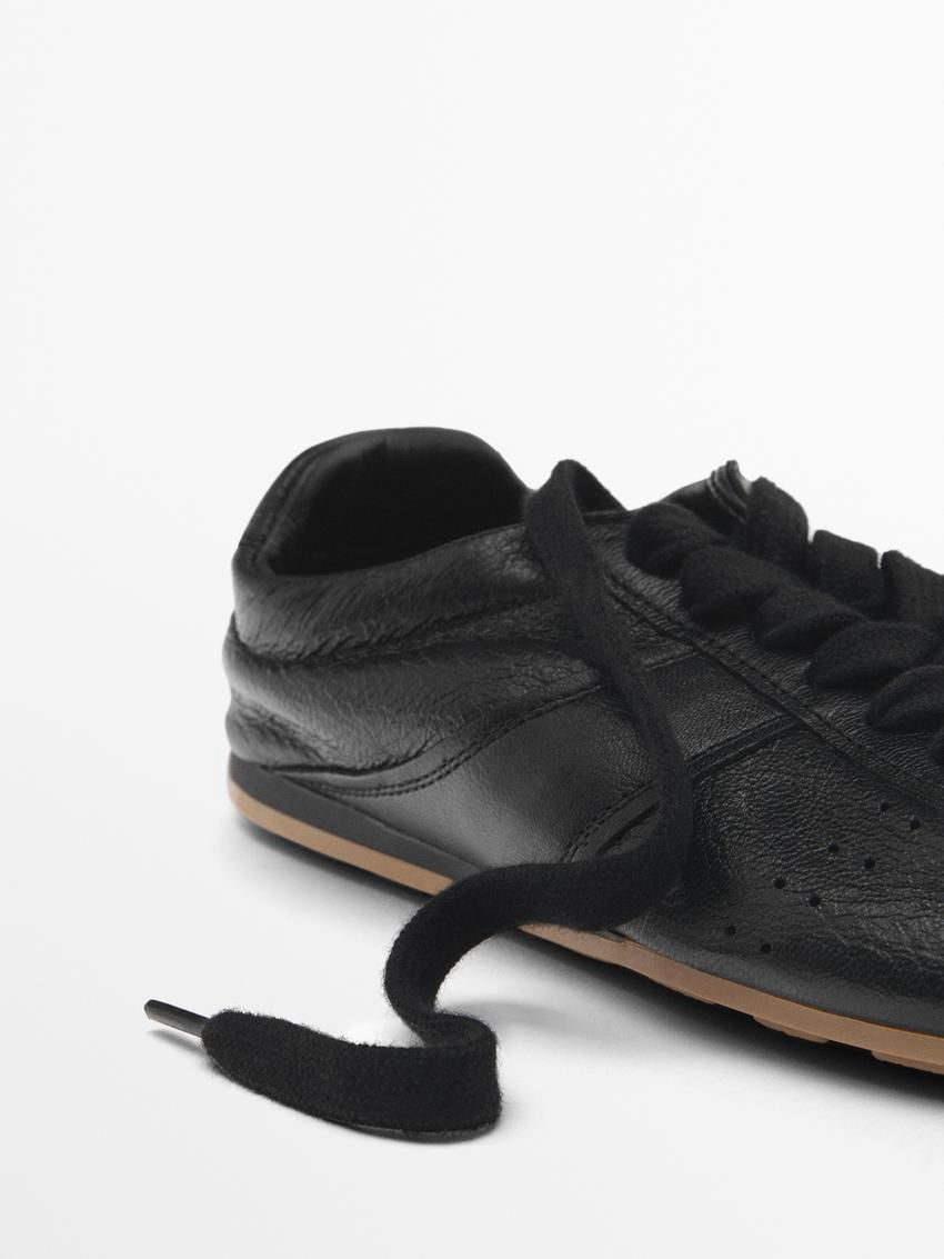 Massimo Dutti Soft With Flap Detail Women Sneakers Black | US-WK6827493