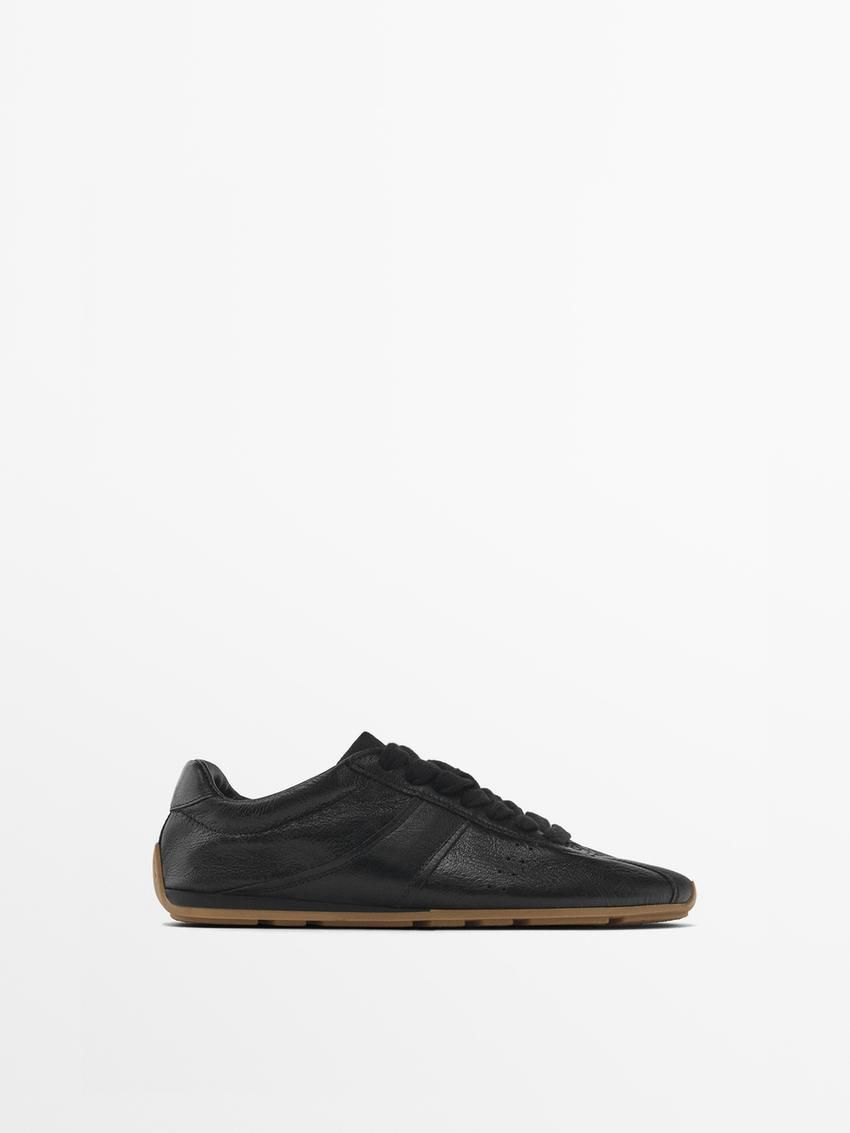 Massimo Dutti Soft With Flap Detail Women Sneakers Black | US-WK6827493