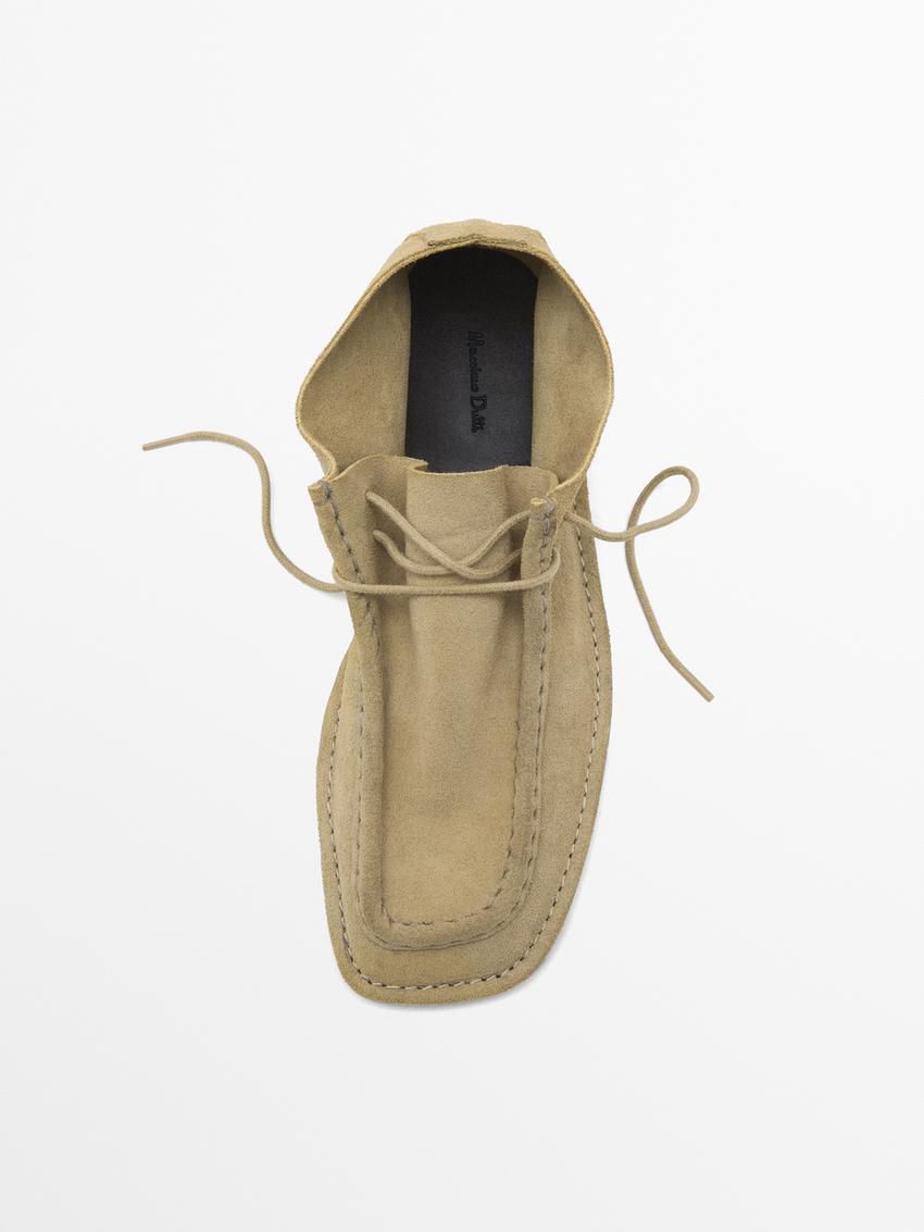 Massimo Dutti Soft Women Flat Shoes Khaki | US-UI9713420