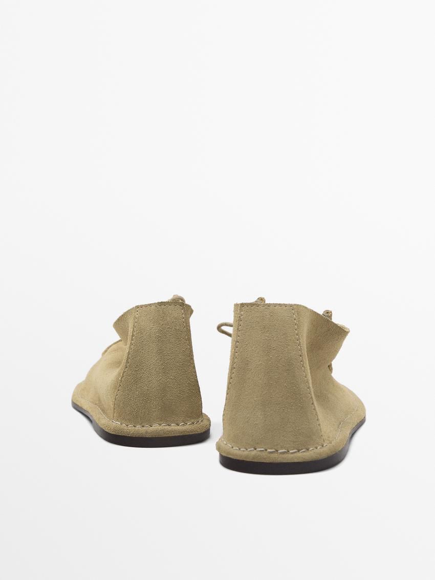 Massimo Dutti Soft Women Flat Shoes Khaki | US-UI9713420