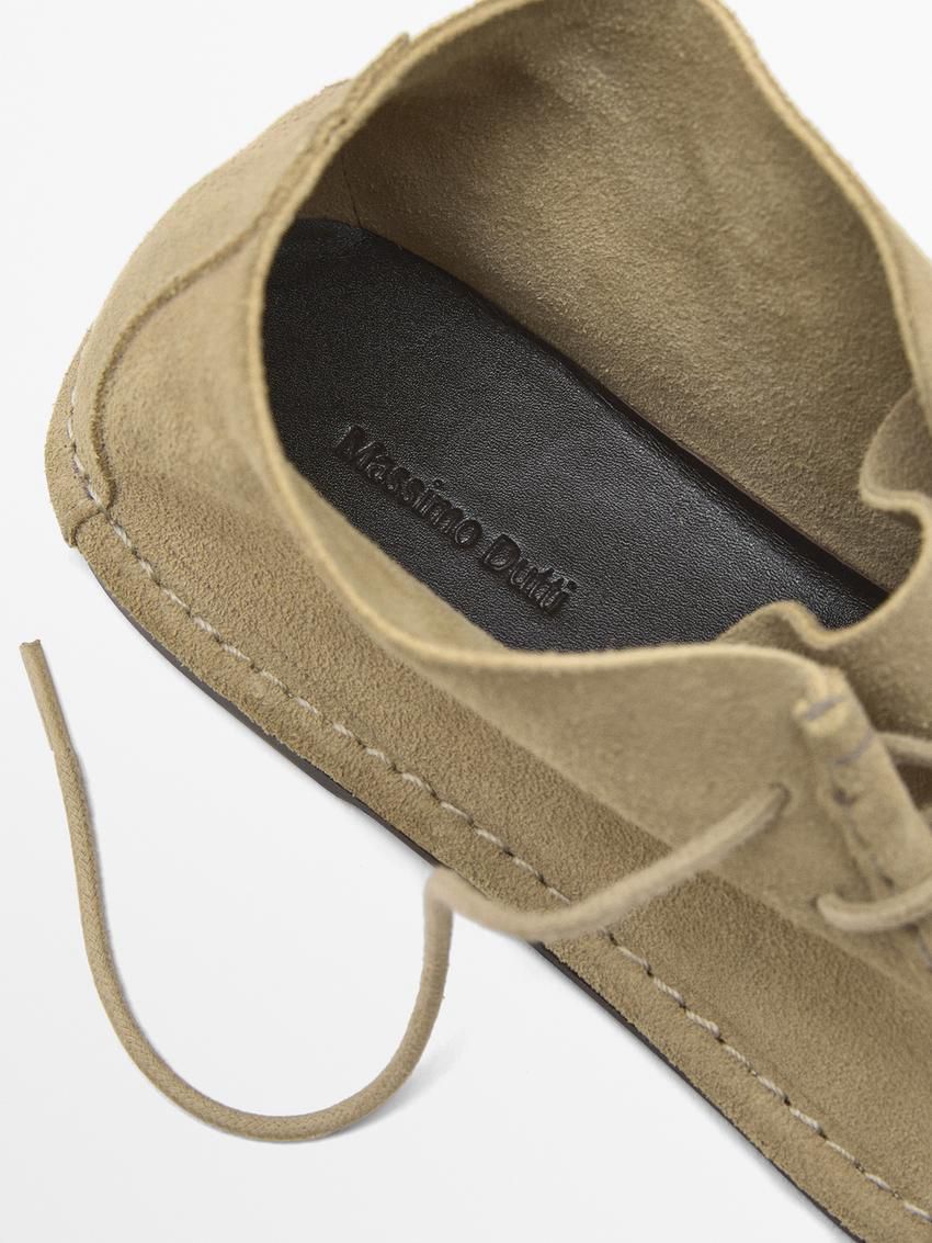 Massimo Dutti Soft Women Flat Shoes Khaki | US-UI9713420