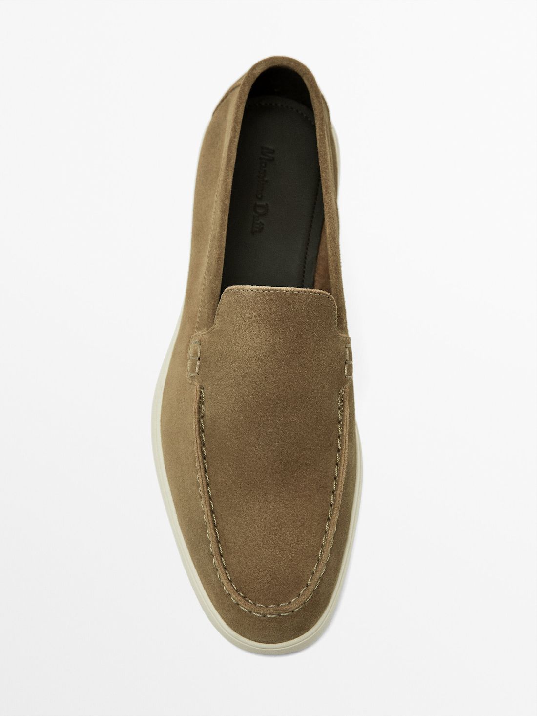 Massimo Dutti Split Suede Leather Men Loafers Brown | US-OV9370241