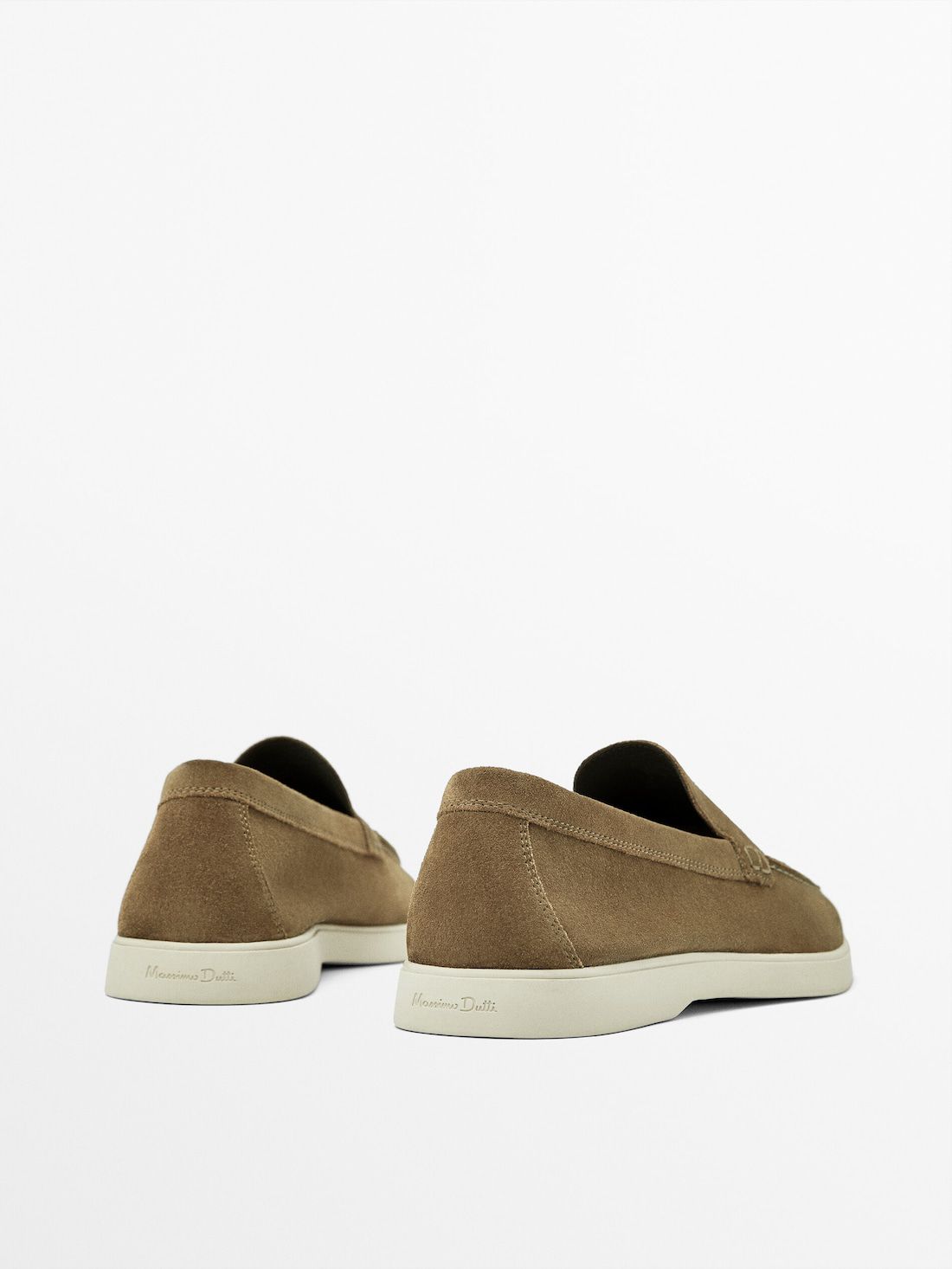 Massimo Dutti Split Suede Leather Men Loafers Brown | US-OV9370241