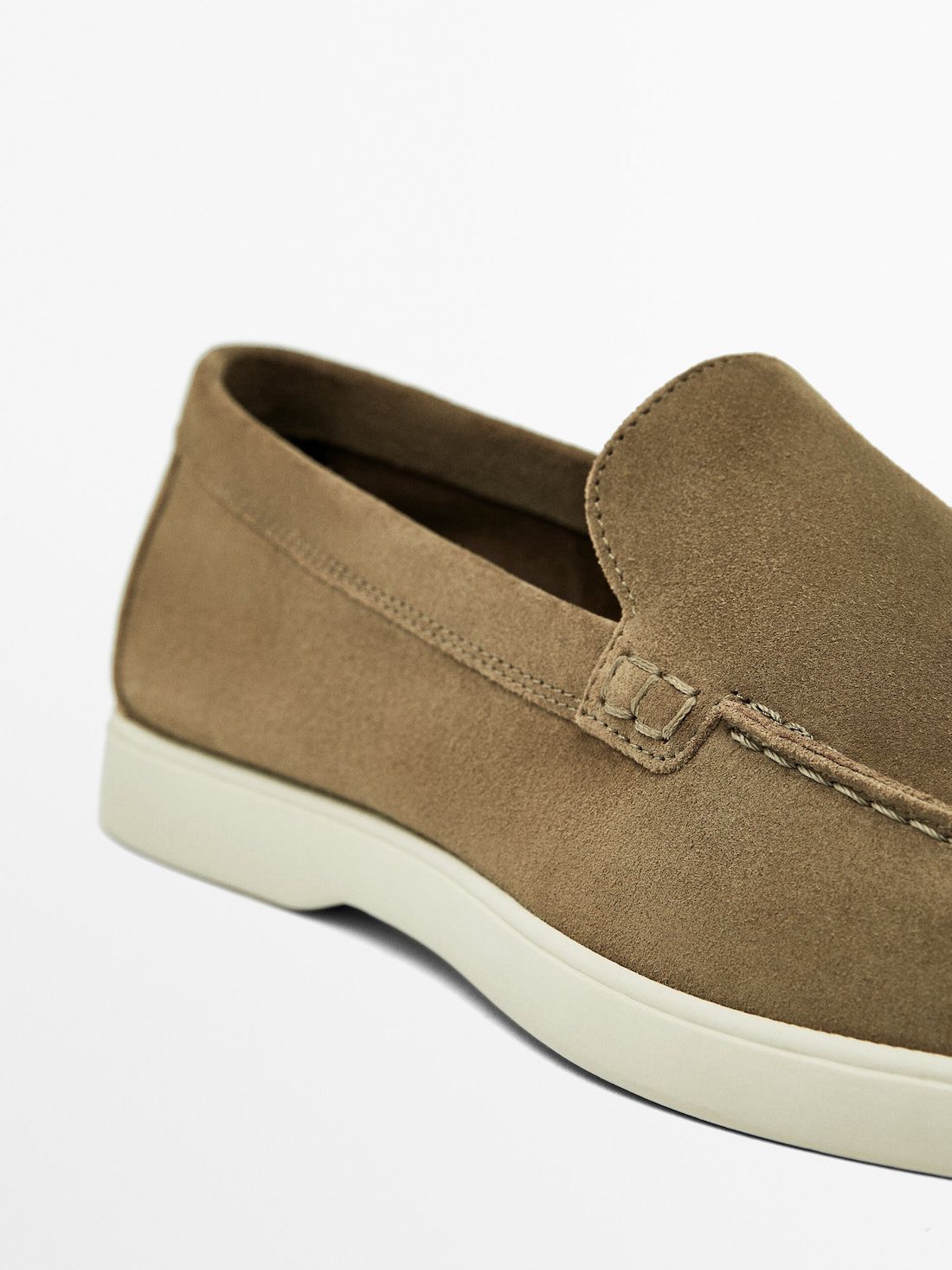 Massimo Dutti Split Suede Leather Men Loafers Brown | US-OV9370241