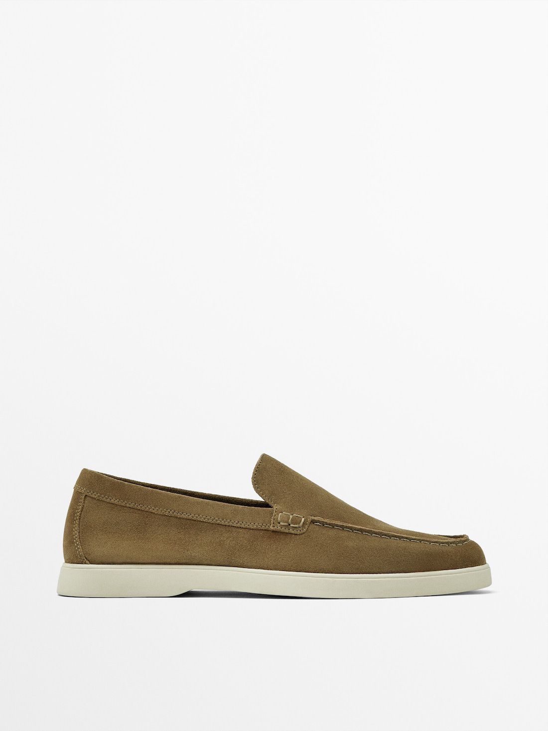 Massimo Dutti Split Suede Leather Men Loafers Brown | US-OV9370241