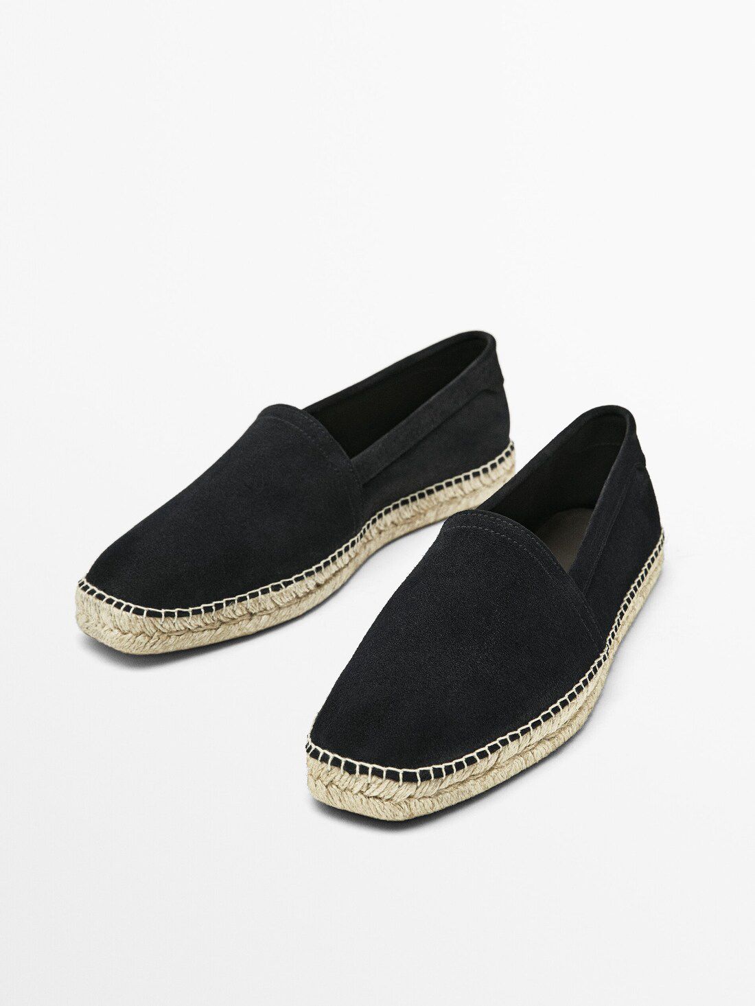 Massimo Dutti Split Suede Men Espadrilles Dark Grey | US-HA7483290