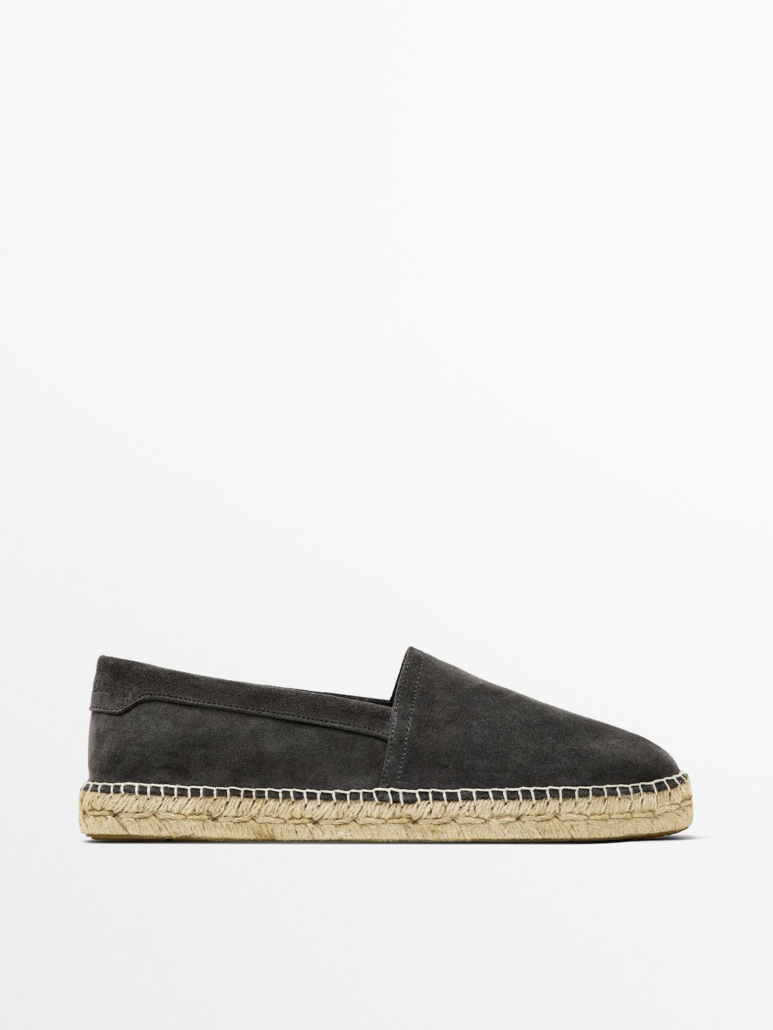 Massimo Dutti Split Suede Men Espadrilles Grey | US-HC1084356