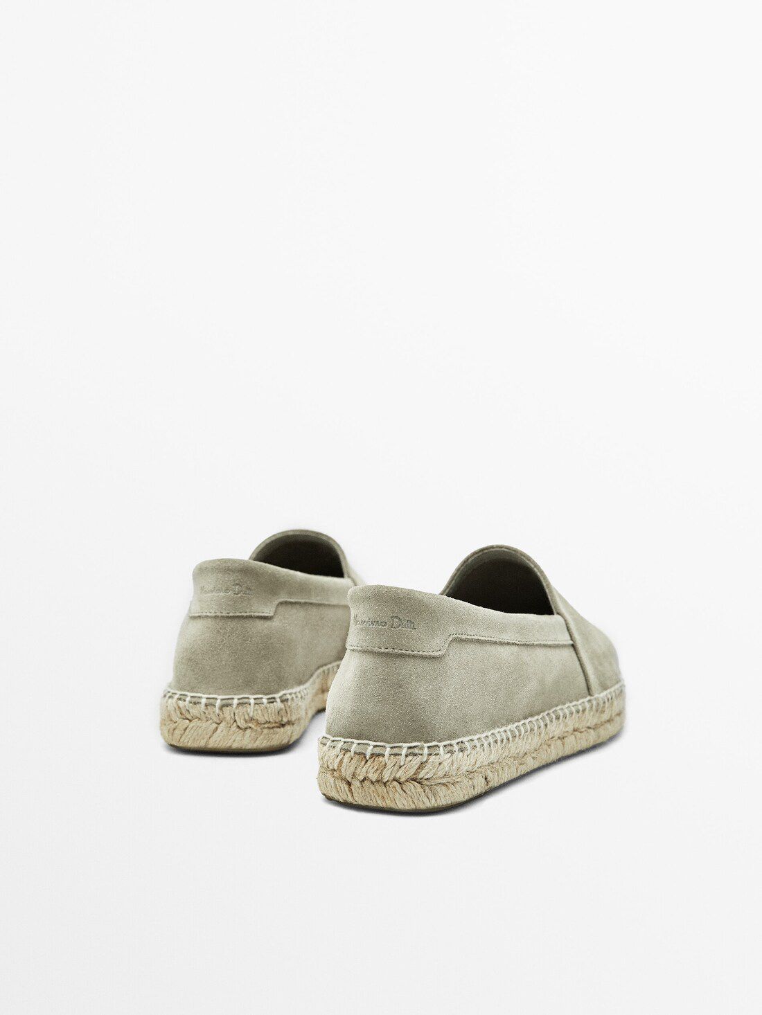 Massimo Dutti Split Suede Men Espadrilles Light Green | US-BF2317845