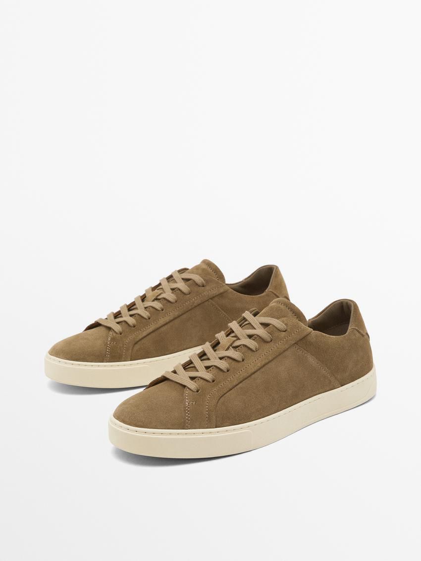 Massimo Dutti Split Suede Men Sneakers Brown | US-AJ5927306