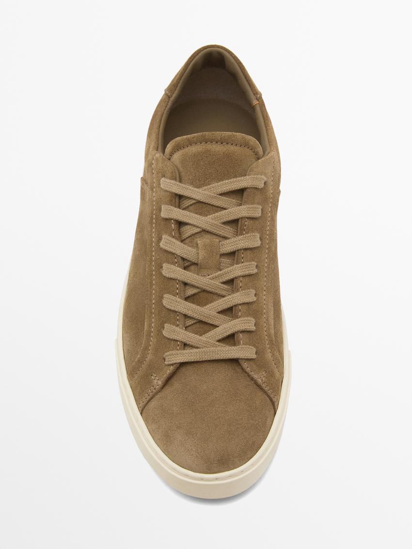 Massimo Dutti Split Suede Men Sneakers Brown | US-AJ5927306