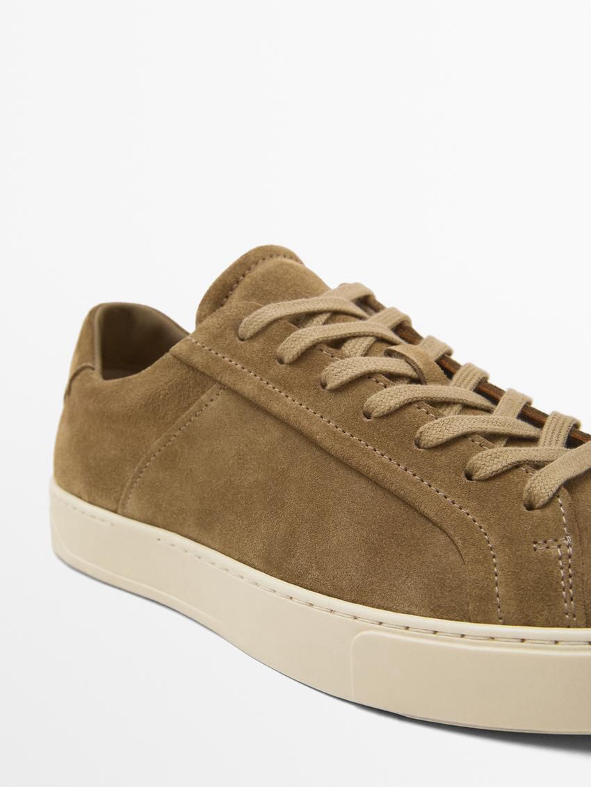 Massimo Dutti Split Suede Men Sneakers Brown | US-AJ5927306