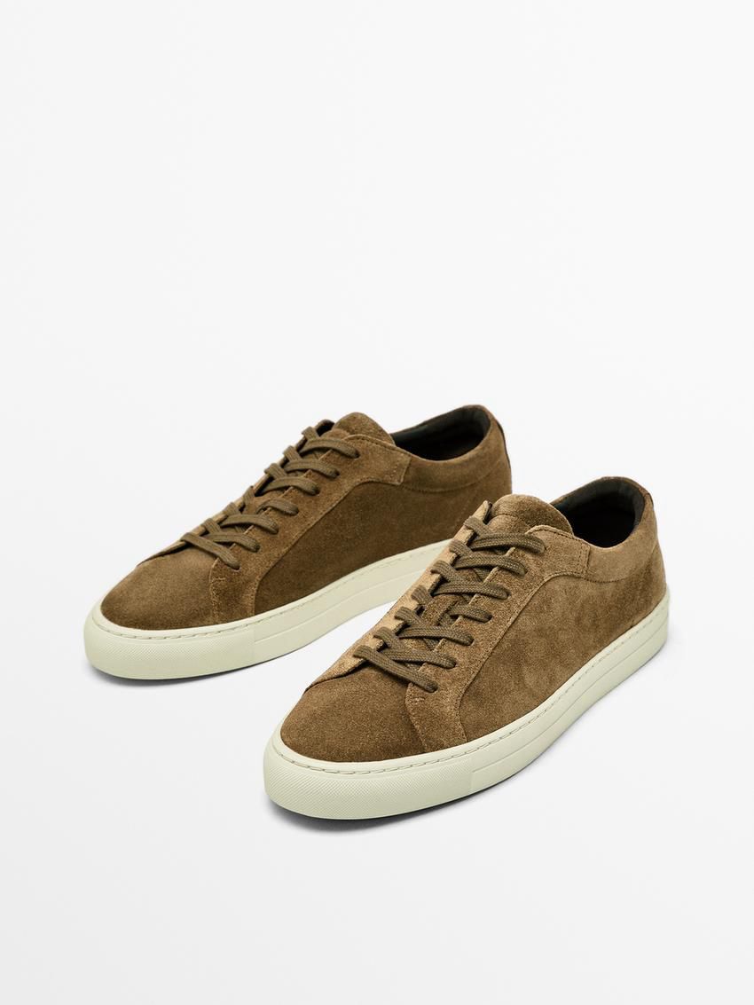 Massimo Dutti Split Suede Men Sneakers Brown | US-IC9810564