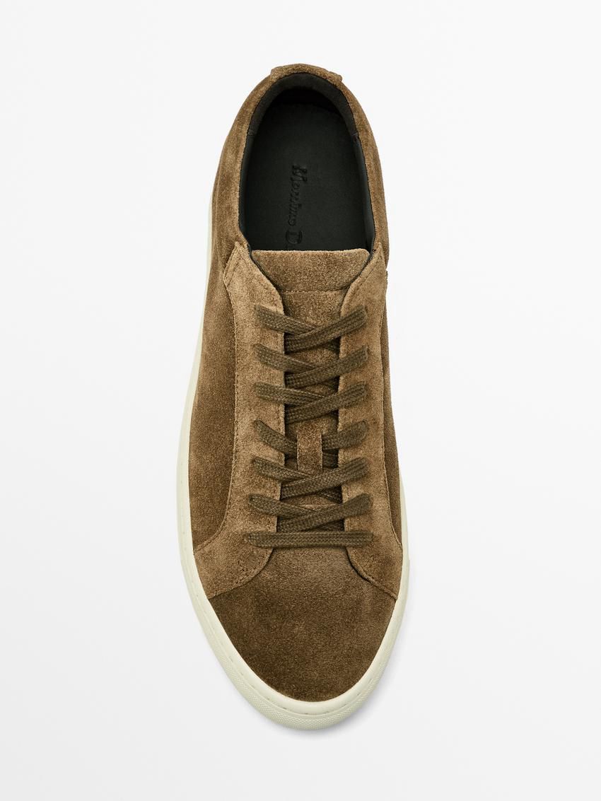 Massimo Dutti Split Suede Men Sneakers Brown | US-IC9810564