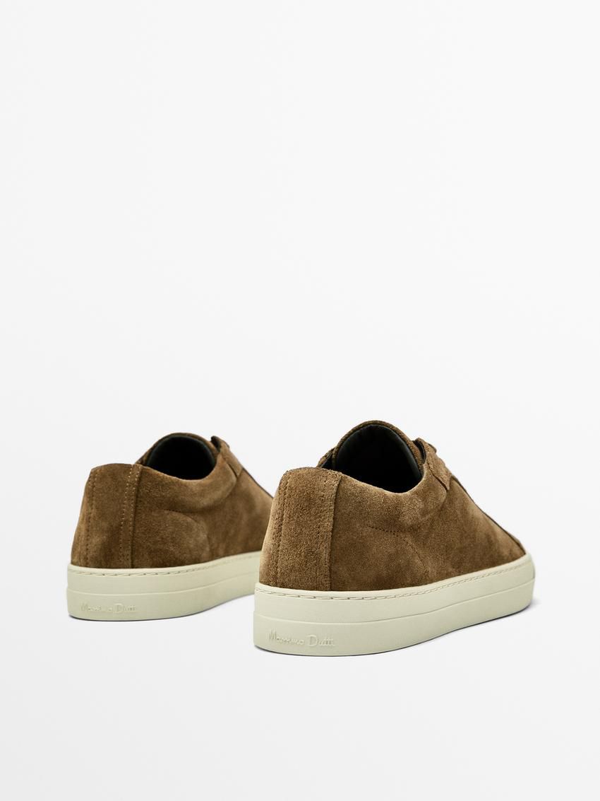 Massimo Dutti Split Suede Men Sneakers Brown | US-IC9810564