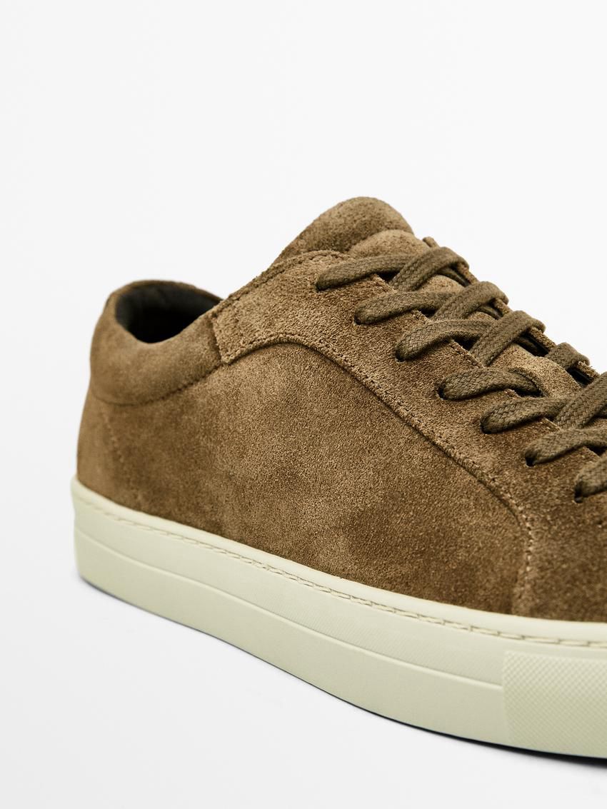 Massimo Dutti Split Suede Men Sneakers Brown | US-IC9810564