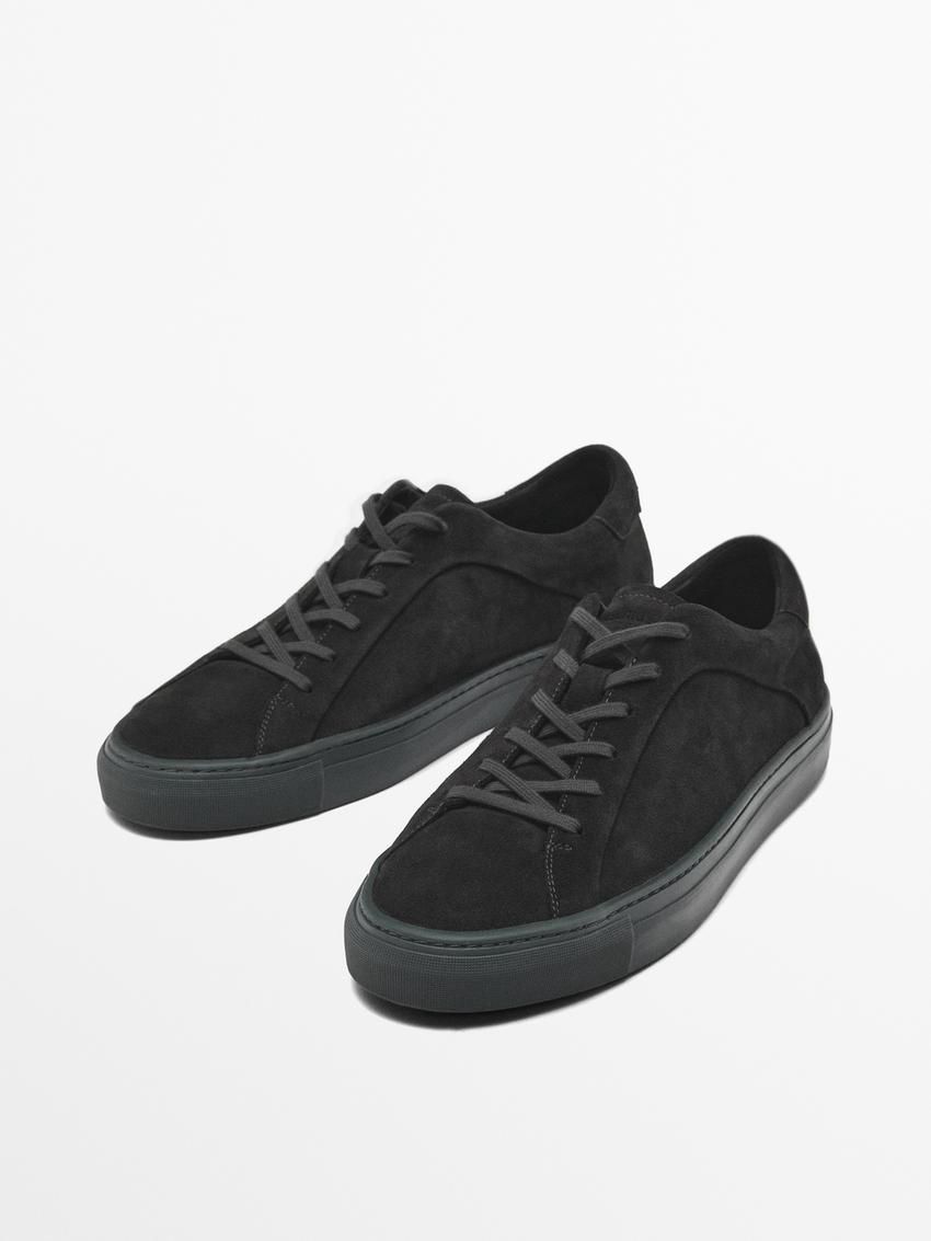 Massimo Dutti Split Suede Men Sneakers Dark Grey | US-AI8572094