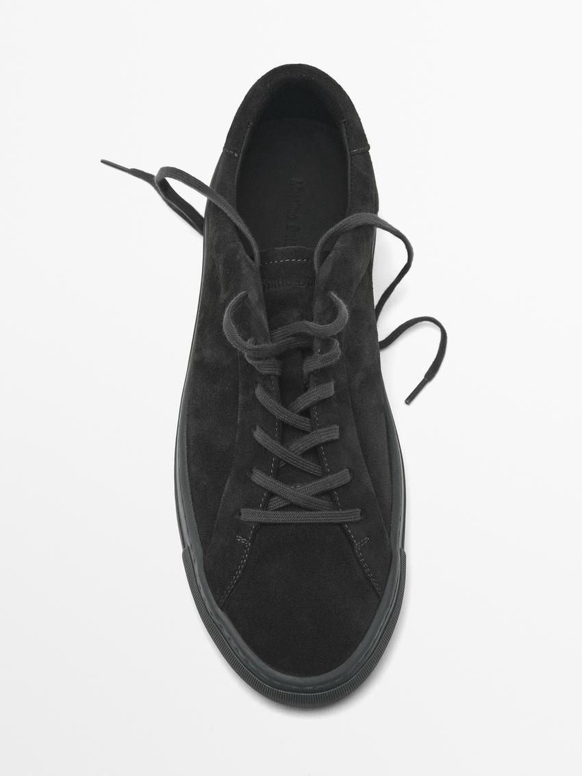 Massimo Dutti Split Suede Men Sneakers Dark Grey | US-AI8572094