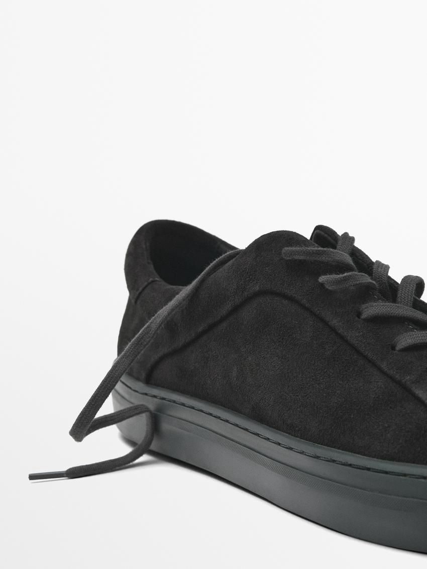 Massimo Dutti Split Suede Men Sneakers Dark Grey | US-AI8572094