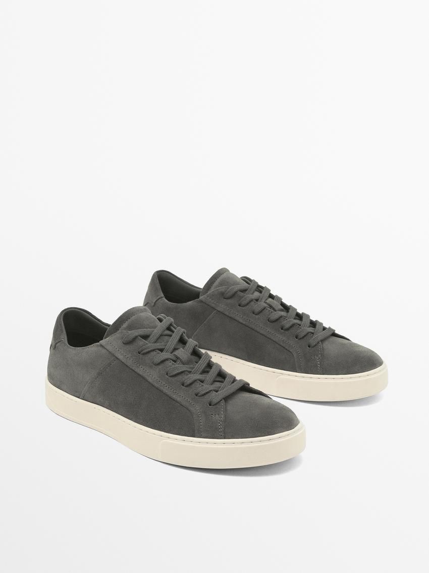 Massimo Dutti Split Suede Men Sneakers Dark Grey | US-NT2019643