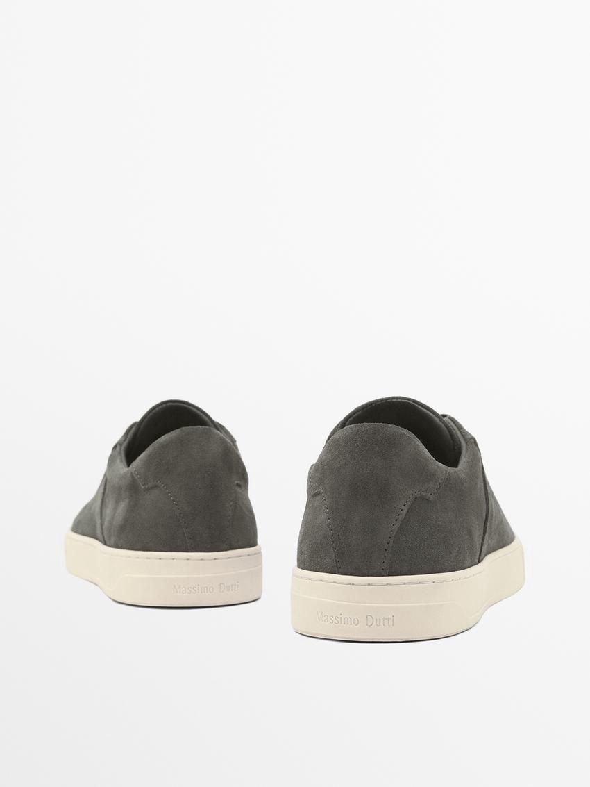 Massimo Dutti Split Suede Men Sneakers Dark Grey | US-NT2019643
