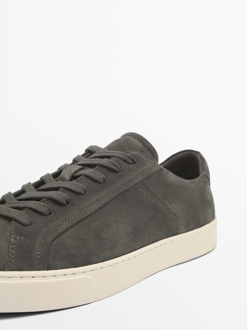 Massimo Dutti Split Suede Men Sneakers Dark Grey | US-NT2019643