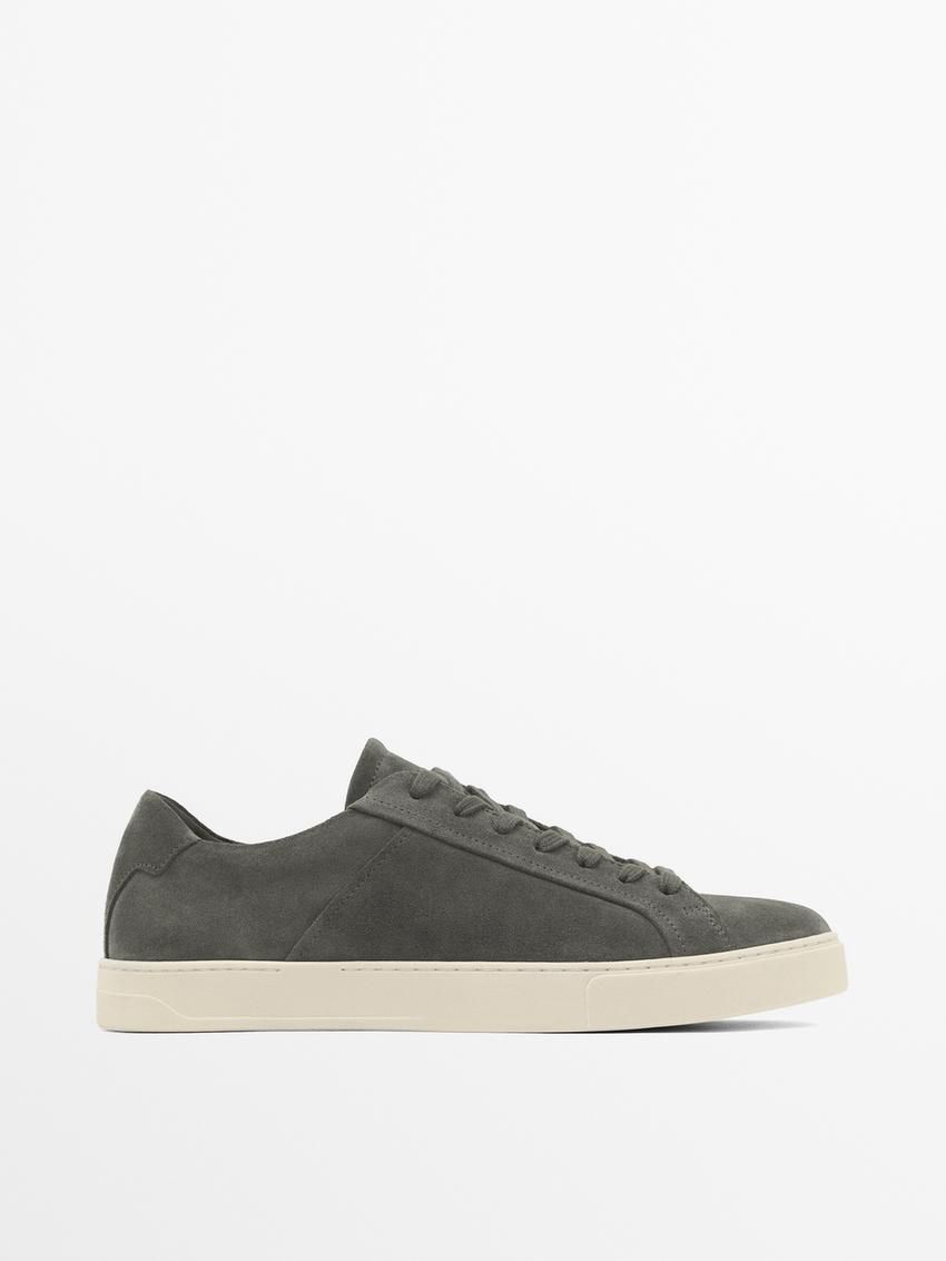 Massimo Dutti Split Suede Men Sneakers Dark Grey | US-NT2019643