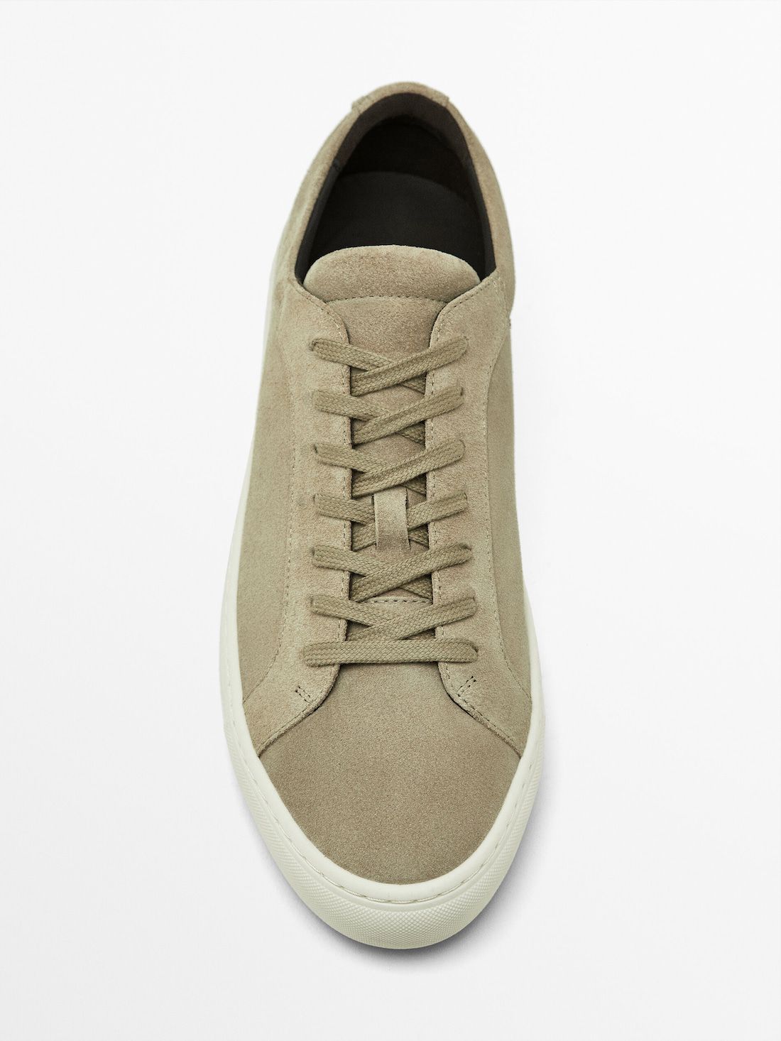 Massimo Dutti Split Suede Men Sneakers Khaki | US-OI1784623