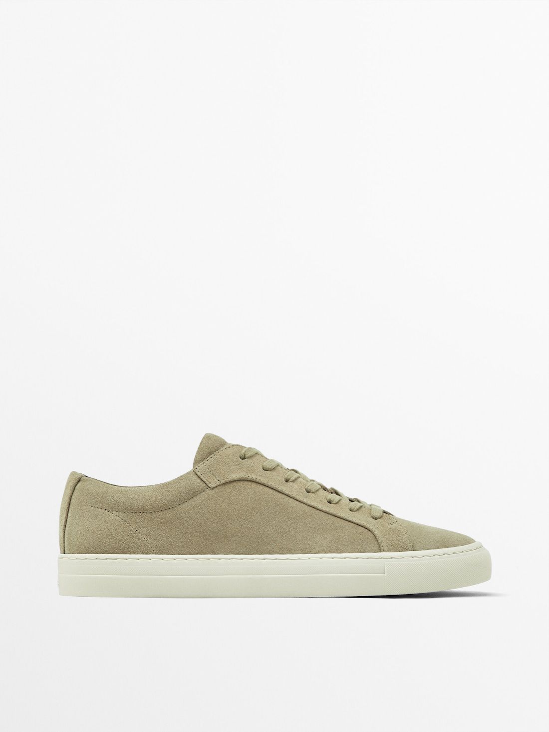 Massimo Dutti Split Suede Men Sneakers Khaki | US-OI1784623