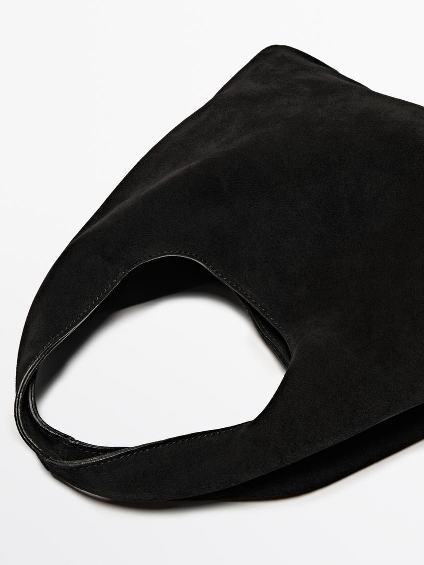 Massimo Dutti Split Suede Mini Women Handbag Black | US-IC4659710