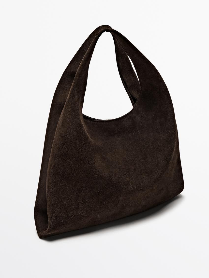 Massimo Dutti Split Suede Mini Women Handbag Brown | US-KF9850763