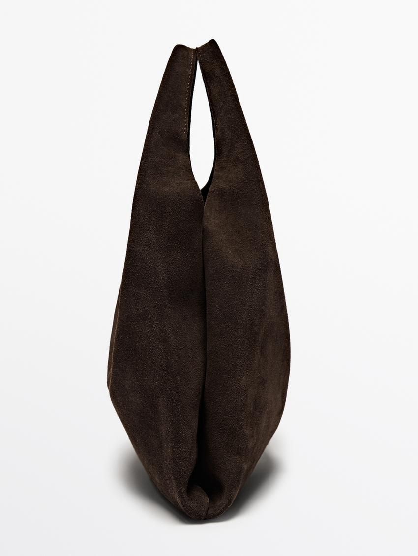 Massimo Dutti Split Suede Mini Women Handbag Brown | US-KF9850763