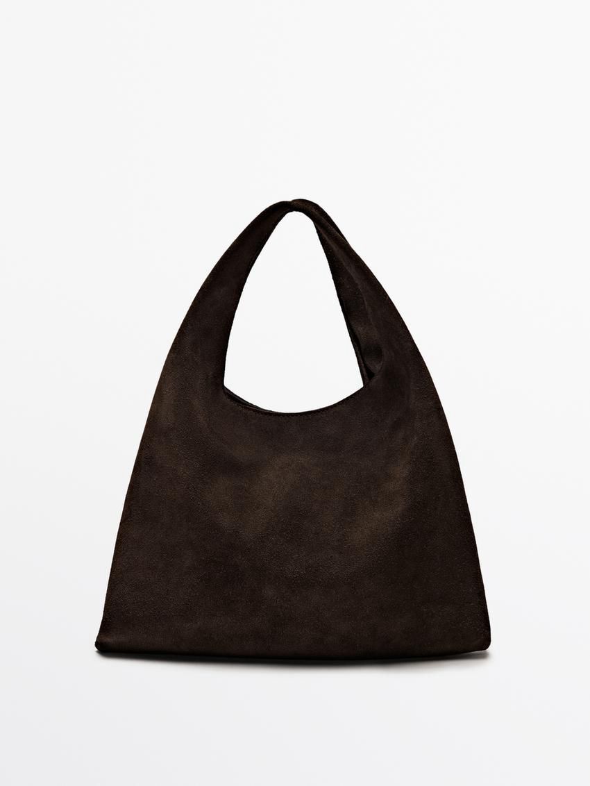 Massimo Dutti Split Suede Mini Women Handbag Brown | US-KF9850763
