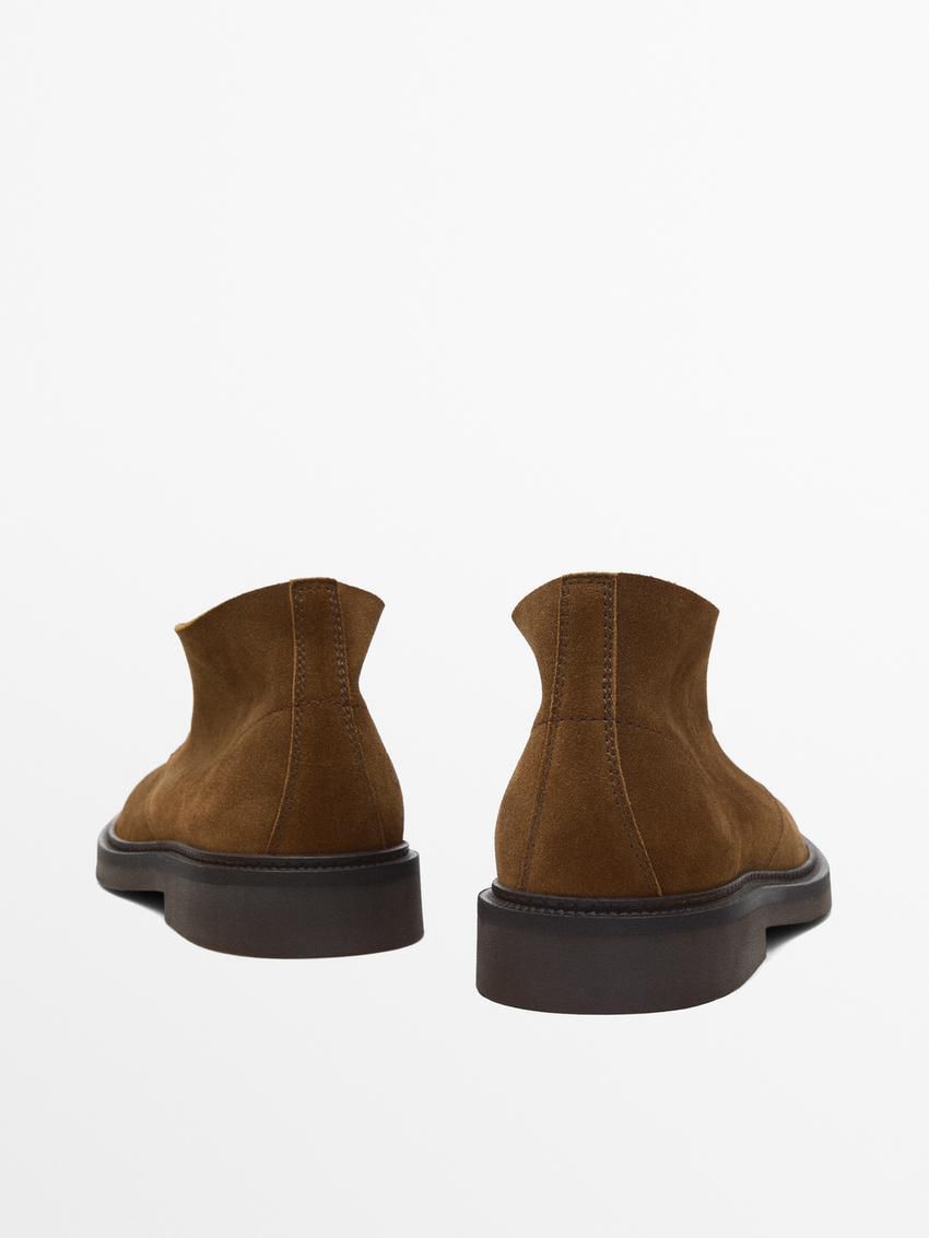 Massimo Dutti Split Suede Safari Men Boots Brown | US-MT1036594