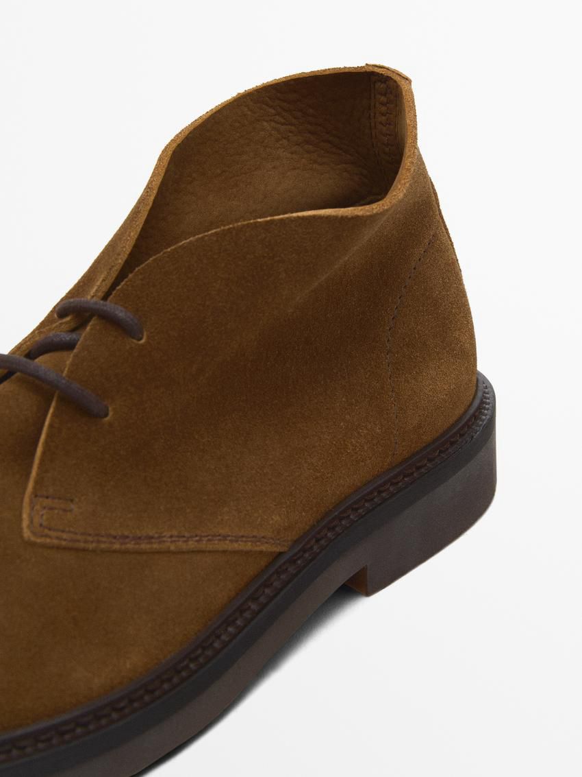 Massimo Dutti Split Suede Safari Men Boots Brown | US-MT1036594