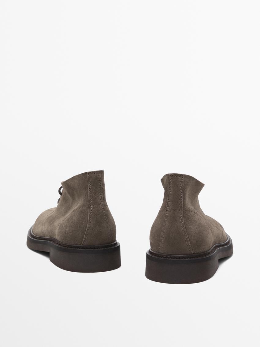 Massimo Dutti Split Suede Safari Men Boots Brown Beige | US-AV3765290