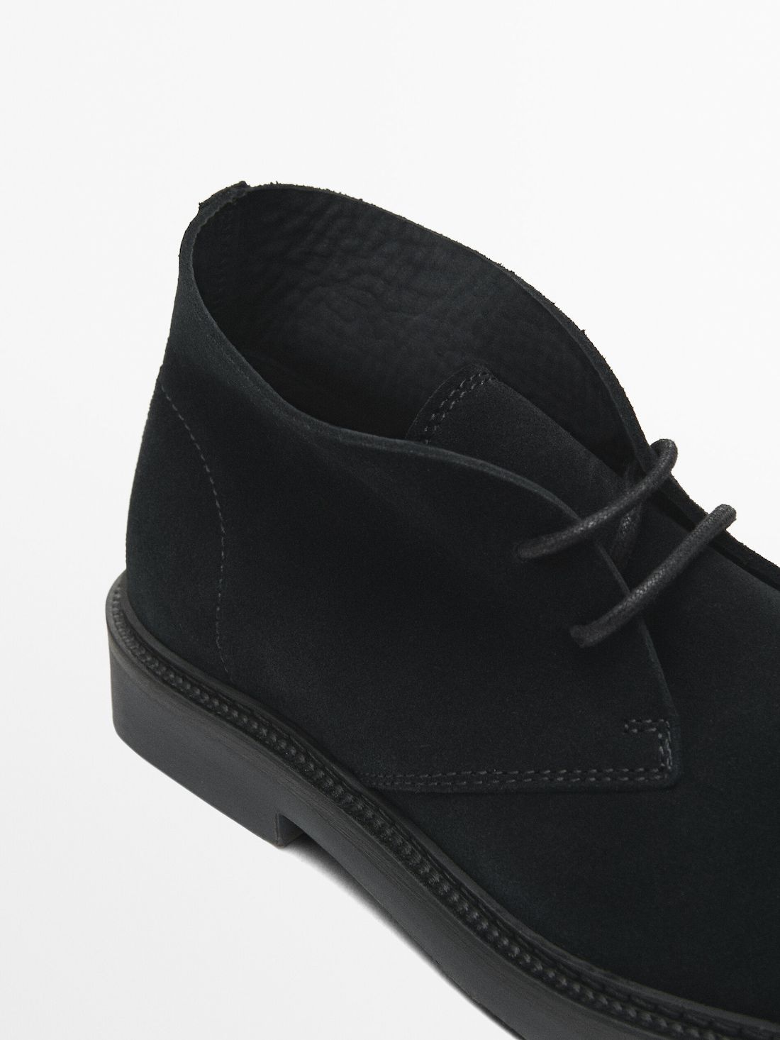 Massimo Dutti Split Suede Safari Men Boots Navy | US-LO0643251