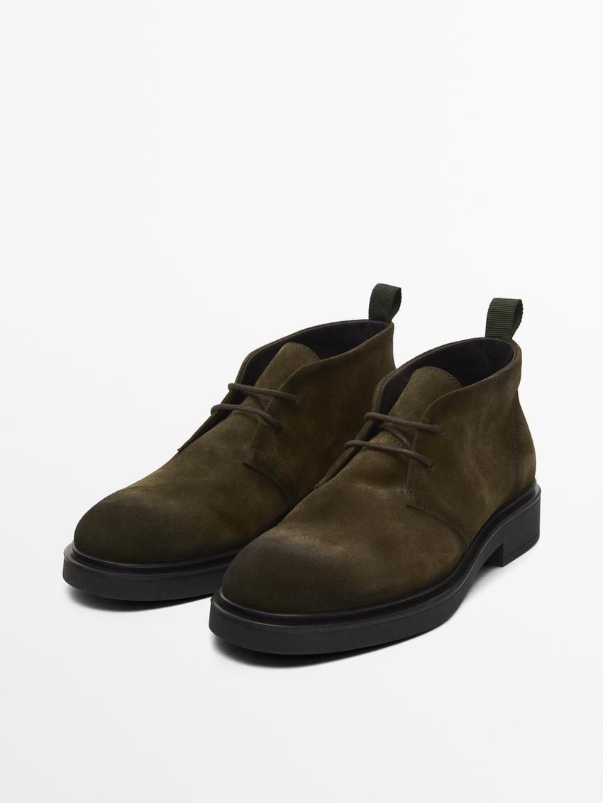 Massimo Dutti St. Moritz Ankle Men Desert Boots Khaki | US-SO8512934