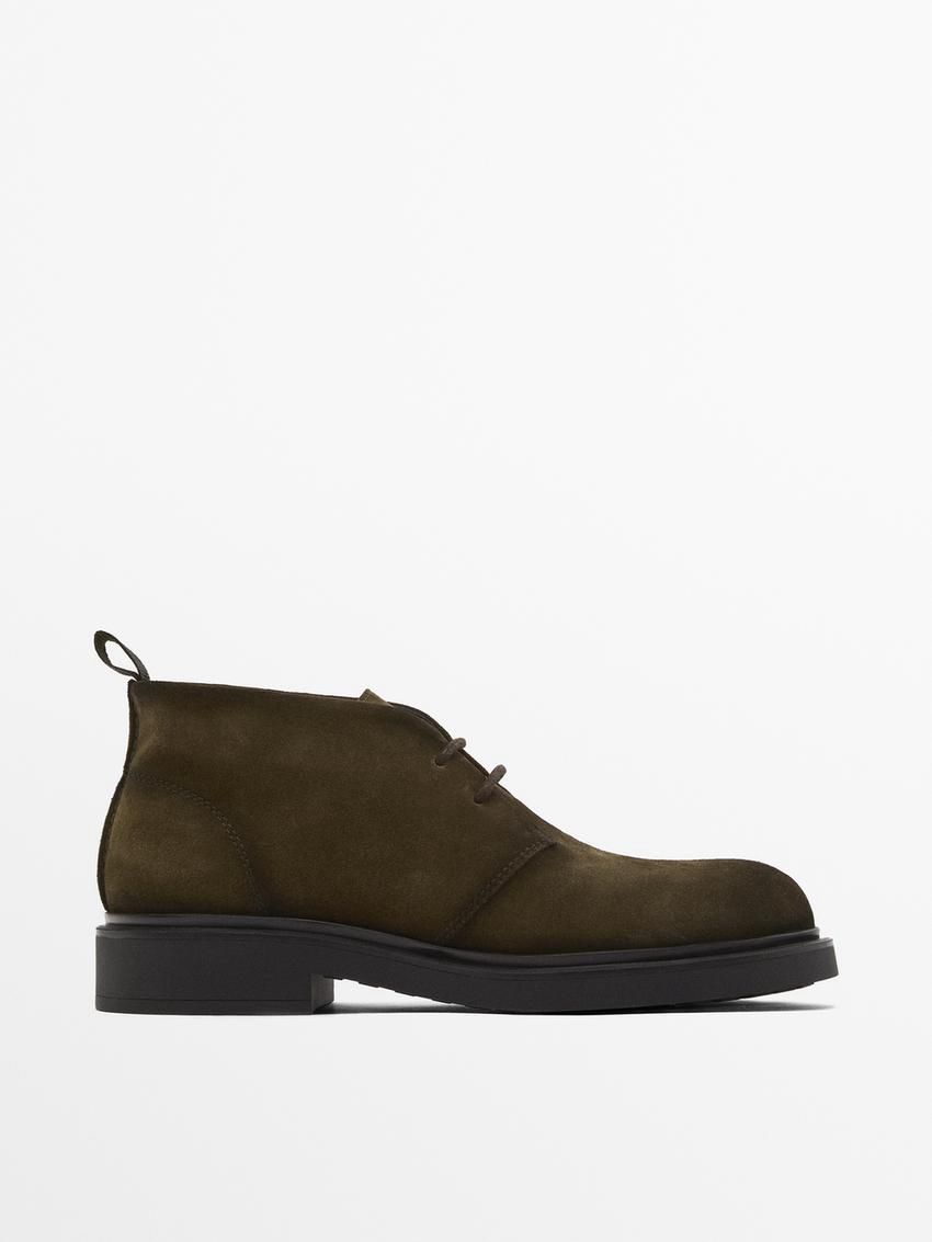 Massimo Dutti St. Moritz Ankle Men Desert Boots Khaki | US-SO8512934
