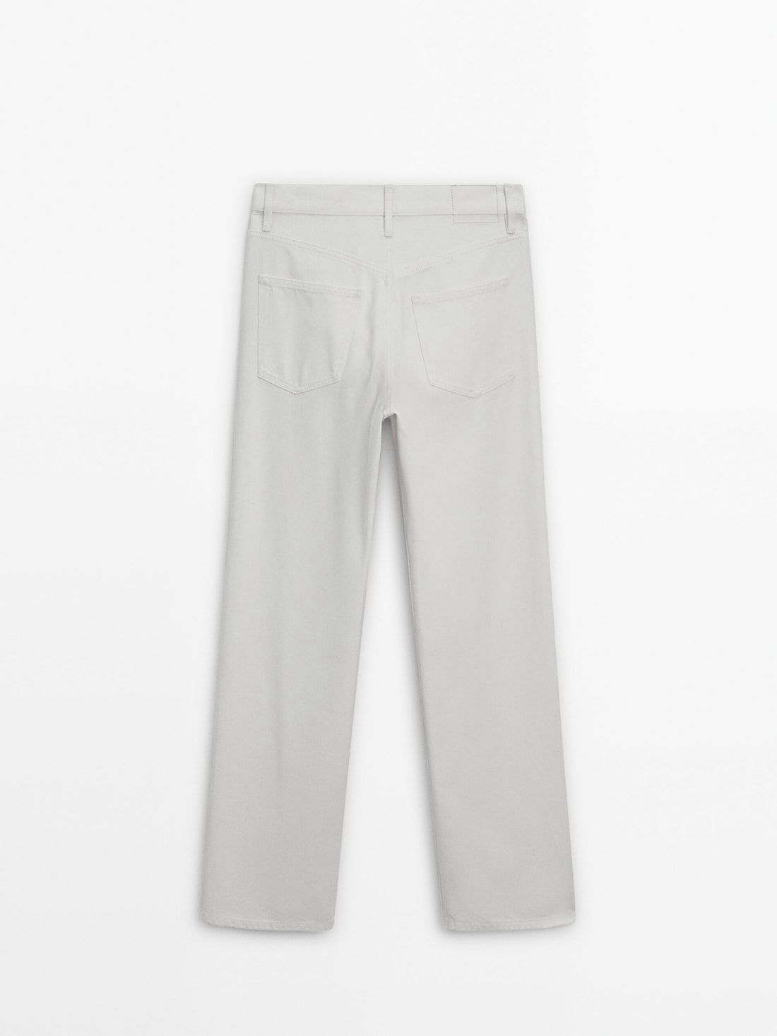 Massimo Dutti Straight Fit High-waist Women Jeans Cream | US-EA4738652