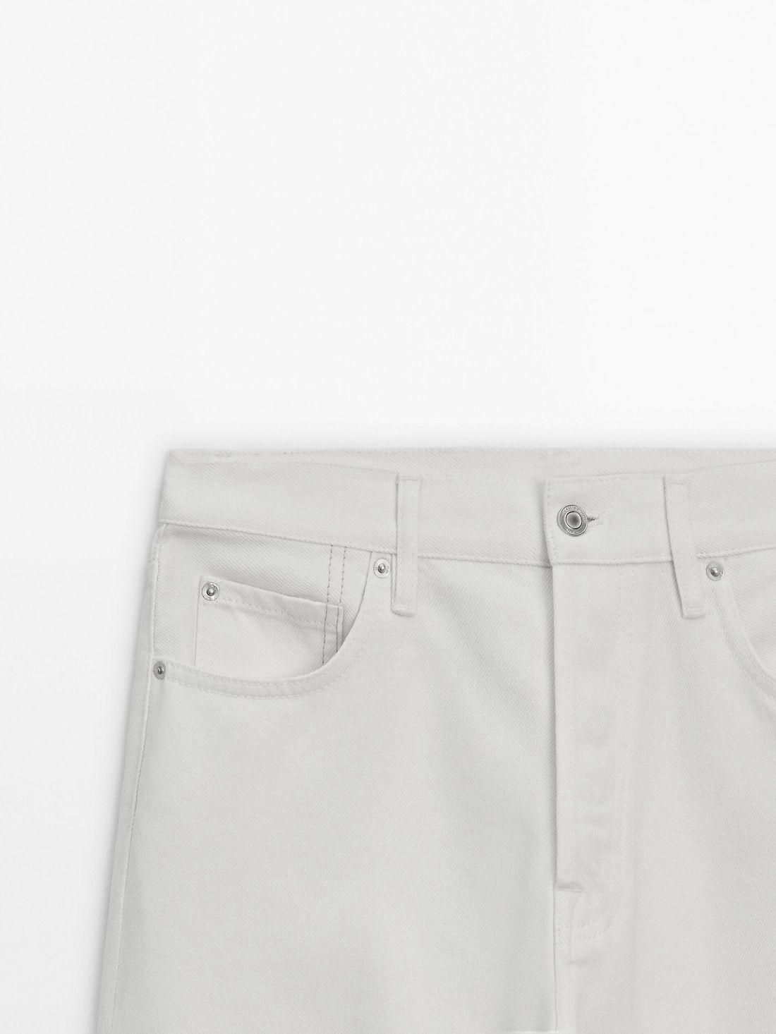 Massimo Dutti Straight Fit High-waist Women Jeans Cream | US-EA4738652