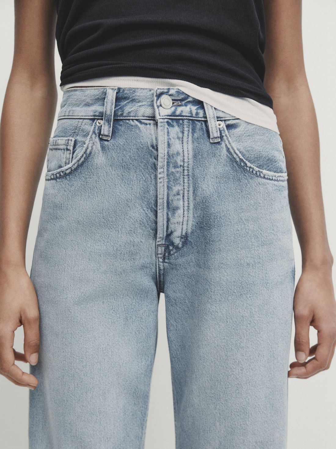 Massimo Dutti Straight Fit High-waist Women Jeans Blue | US-AF5681273