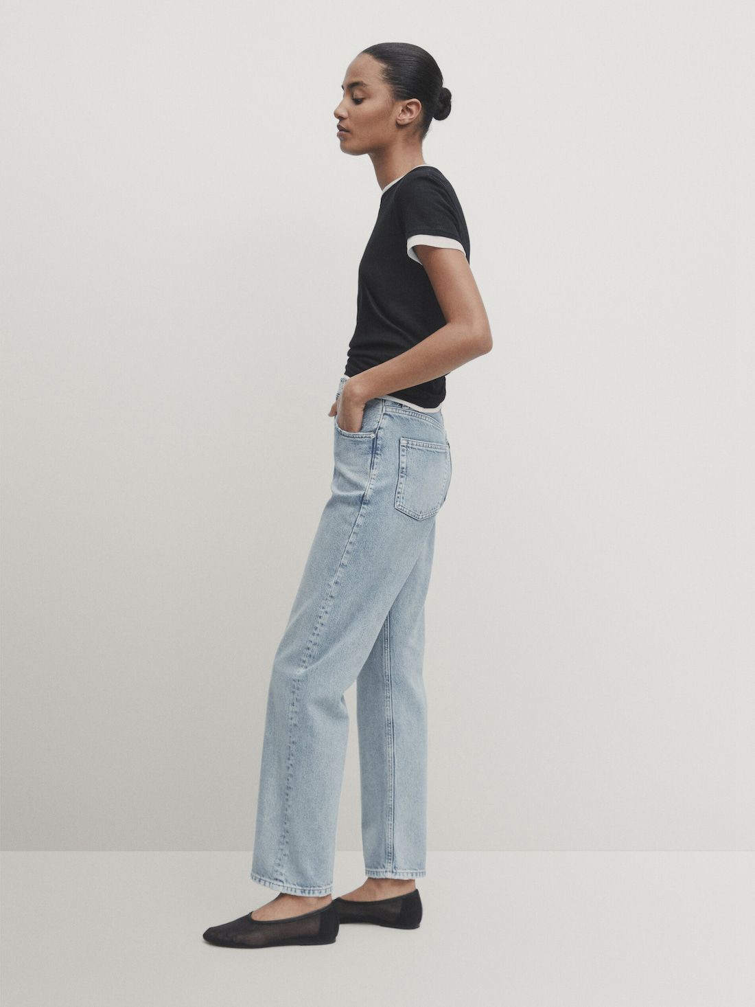 Massimo Dutti Straight Fit High-waist Women Jeans Blue | US-AF5681273