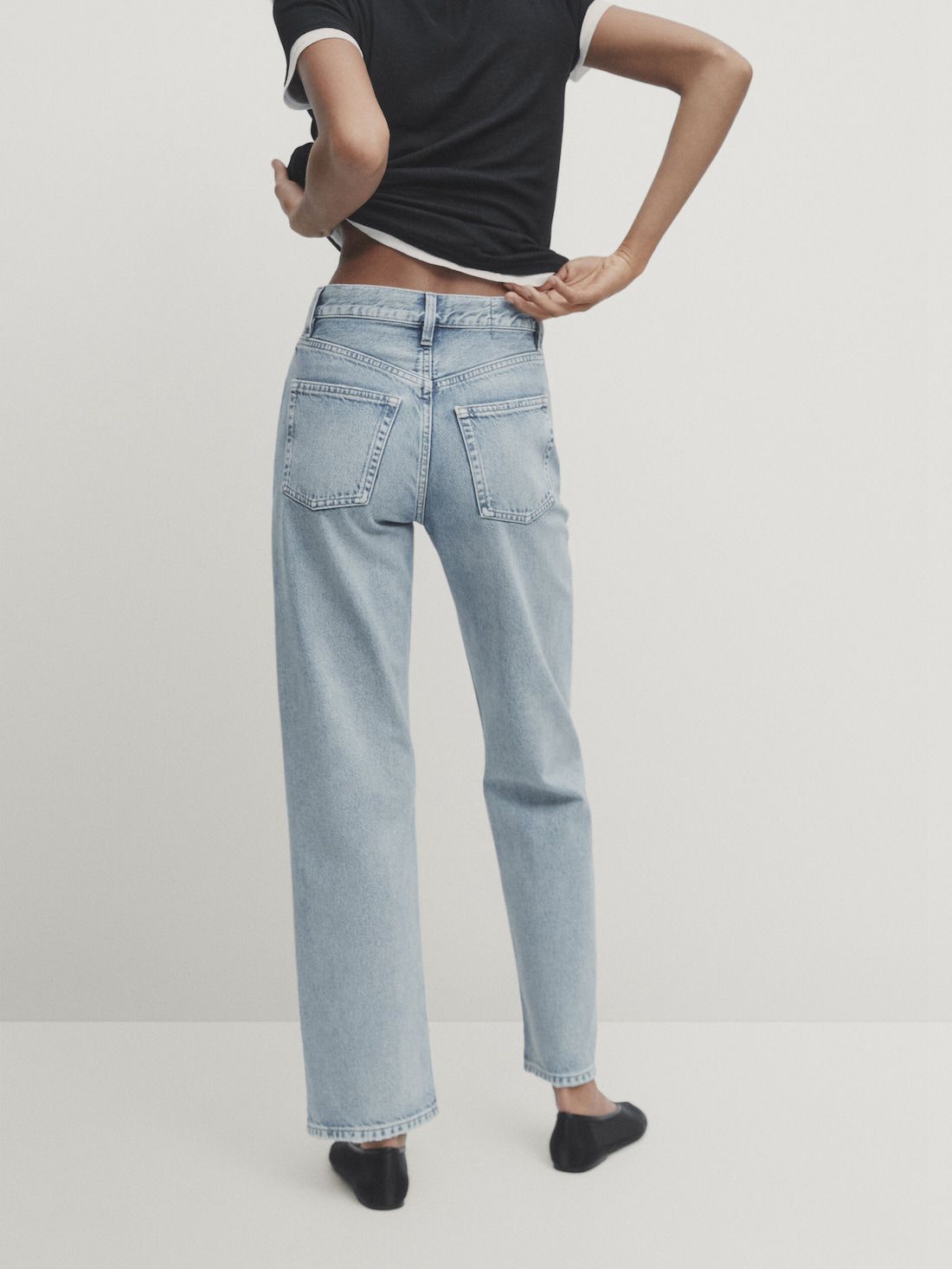 Massimo Dutti Straight Fit High-waist Women Jeans Blue | US-AF5681273