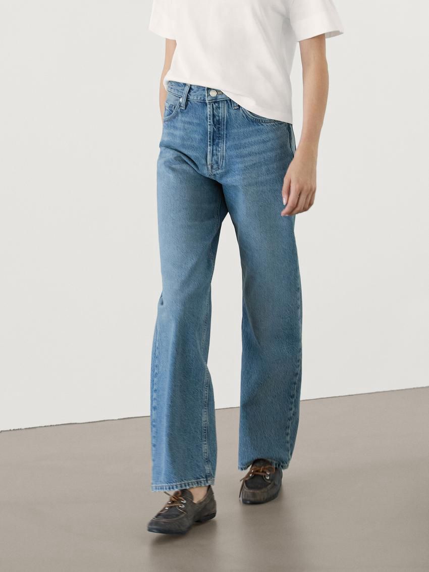 Massimo Dutti Straight Fit High-waist Women Jeans Blue | US-GO6792518