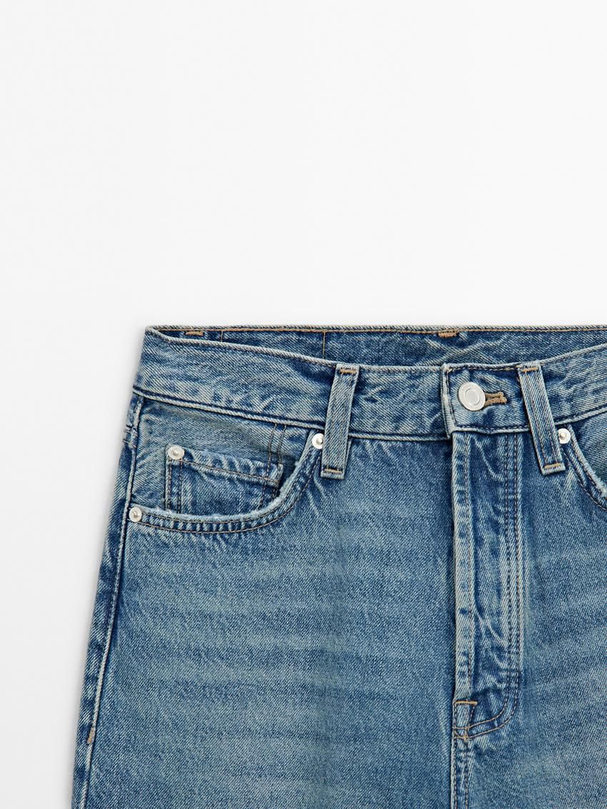 Massimo Dutti Straight Fit High-waist Women Jeans Blue | US-GO6792518