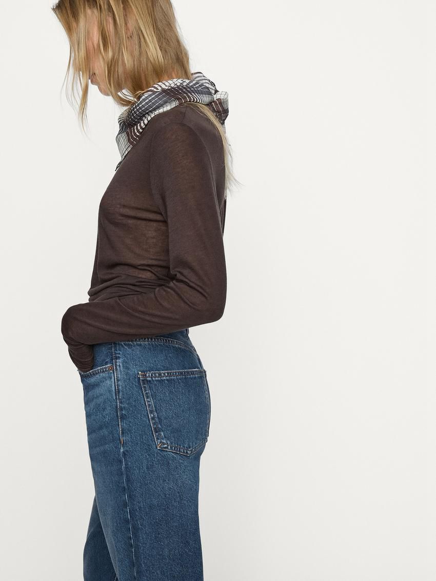 Massimo Dutti Straight Fit High-waist Women Jeans Blue | US-OC5802916